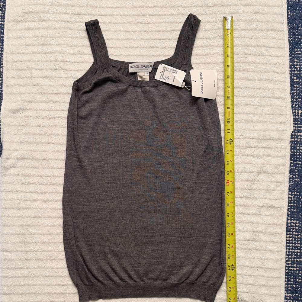 Dolce & Gabbana Charcoal Gray Knit Tank Top